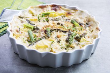 Gratin d'asperges au jambon sec Gratin d'asperges au jambon sec