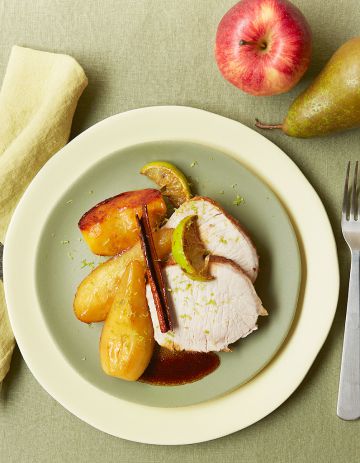 Rôti de porc, pommes et poires Rôti de porc, pommes et poires