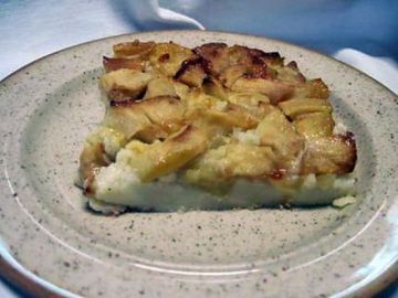 Flan au lait de coco aux pommes. Flan au lait de coco aux pommes.