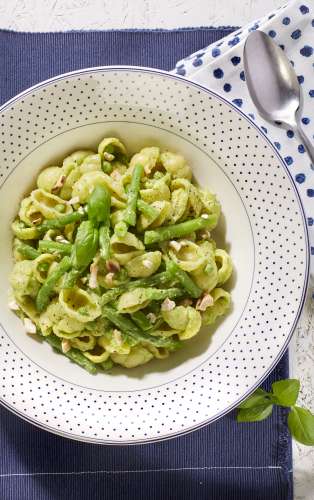 Gnocchis aux haricots verts et crème d'avocats Gnocchis aux haricots verts et crème d'avocats