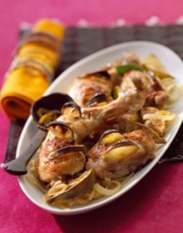 Poulet aux oignons, citron vert et piment d'Espelette Poulet aux oignons, citron vert et piment d'Espelette
