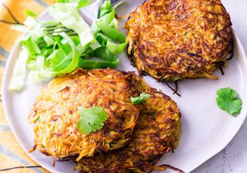 Galette de pommes de terre et carotte au cumin et coriandre Galette de pommes de terre et carotte au cumin et coriandre