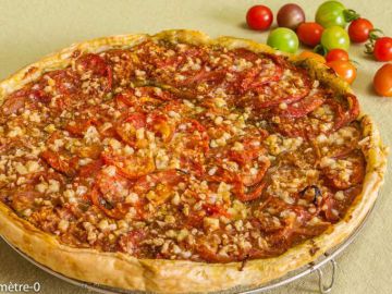 Tarte aux tomates, pesto et pécorino Tarte aux tomates, pesto et pécorino