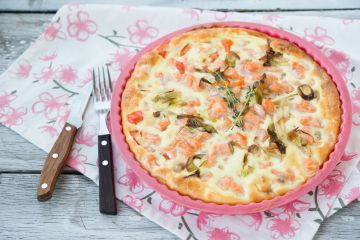 Quiche sans pâte au saumon fumé et aux asperges Quiche sans pâte au saumon fumé et aux asperges