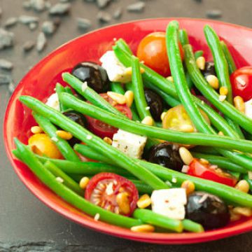 Salade de haricots verts, feta, olives Salade de haricots verts, feta, olives
