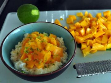 Riz au lait vanillé & mangue zeste de citron vert