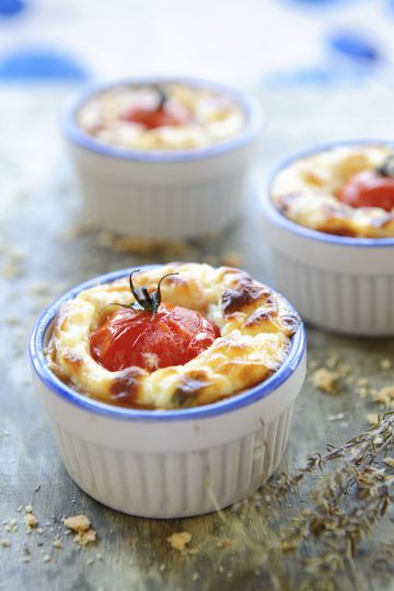 Mini quiche sans pâte au chèvre et tomates cerises 