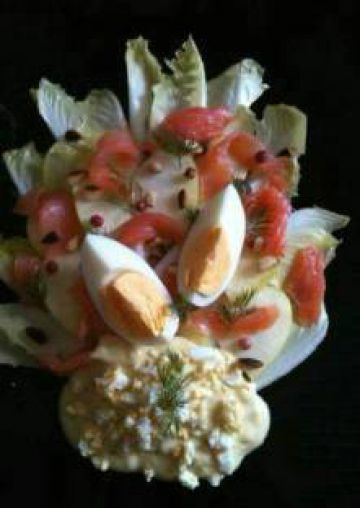 Salade d'endives au saumon fumé Salade d'endives au saumon fumé