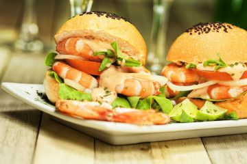Hamburger de crevettes au celeri Hamburger de crevettes au celeri
