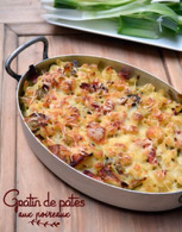 Gratin de pâtes aux poireaux Gratin de pâtes aux poireaux