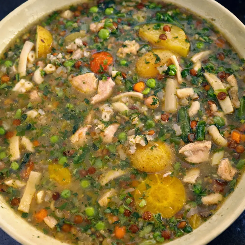 Soupe complète riche en protéines