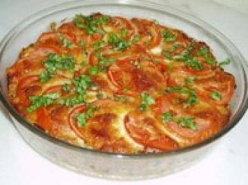 Gratin de riz aux tomates et Mozzarella Gratin de riz aux tomates et Mozzarella
