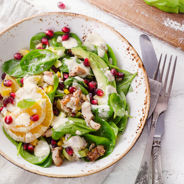 Salade de poulet, avocat et pamplemousse light Salade de poulet, avocat et pamplemousse light