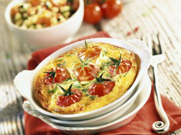 Clafoutis basilic et tomates cerise Clafoutis basilic et tomates cerise