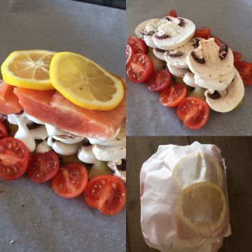 Saumon en papillote et ses légumes Saumon en papillote et ses légumes