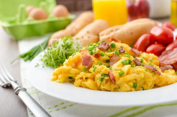 Omelette aux lardons Omelette aux lardons