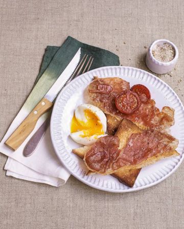 Toasts au jambon et œuf mollet Toasts au jambon et œuf mollet