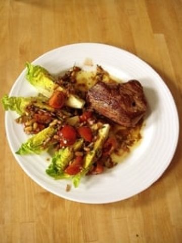 Pavé de bœuf piqué au chorizo et sauce vierge Pavé de bœuf piqué au chorizo et sauce vierge