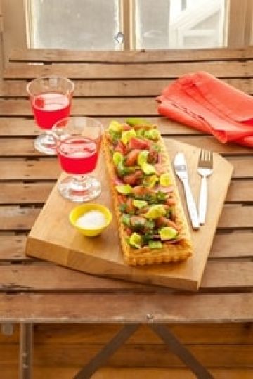 Tarte Tampa aux légumes verts et pamplemousse Tarte Tampa aux légumes verts et pamplemousse