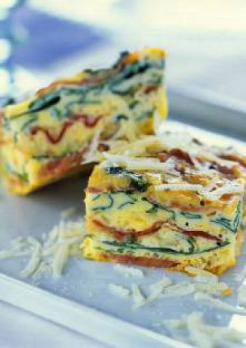 Frittata au jambon et à la roquette Frittata au jambon et à la roquette