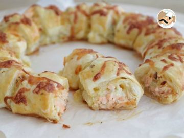 Couronne feuilletée saumon et moutarde Couronne feuilletée saumon et moutarde