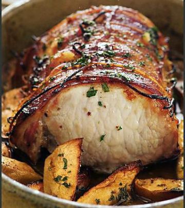 Rôti de porc aux 2 pommes Rôti de porc aux 2 pommes