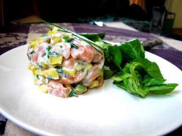 Tartare de saumon/mangue/avocat Tartare de saumon/mangue/avocat
