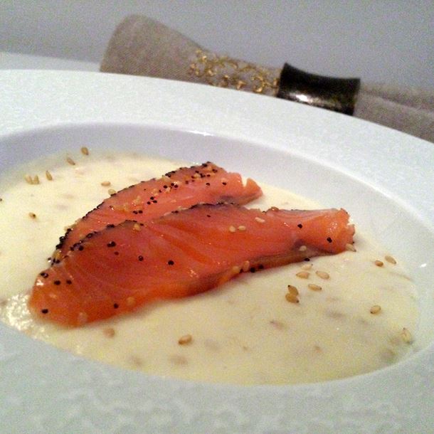 Velouté de panais au saumon fumé Velouté de panais au saumon fumé