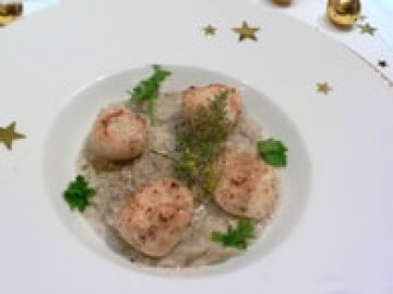 Noix de st Jacques à la compotée d'endives Noix de st Jacques à la compotée d'endives
