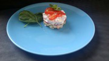 Concombre au surimi, tomate et jambon Concombre au surimi, tomate et jambon
