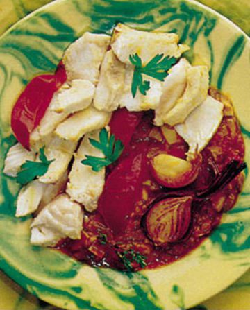 Cabillaud aux champignons et aux tomates Cabillaud aux champignons et aux tomates