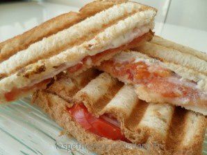 Croque tomate bacon philadelphia ciboulette Croque tomate bacon philadelphia ciboulette