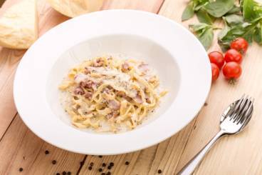 Tagliatelle carbonara au lard fumé, Tagliatelle carbonara au lard fumé,