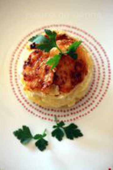 Gratin de pommes de terres crème à l'ail et gorgonzola Gratin de pommes de terres crème à l'ail et gorgonzola