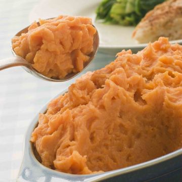 Purée de patate douce au lait de coco Purée de patate douce au lait de coco