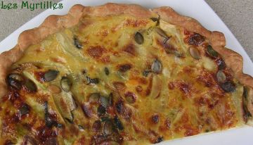 Tarte aux courgettes, menthe et graines de courge Tarte aux courgettes, menthe et graines de courge