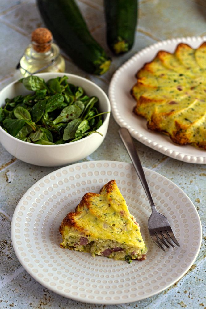 Quiche sans pâte courgette et bacon light Quiche sans pâte courgette et bacon light