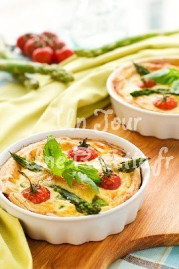 Mini quiches aux asperges et tomates