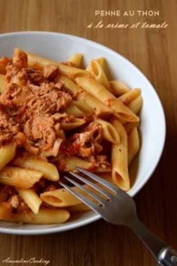 Pennes au thon, crème et tomate Pennes au thon, crème et tomate