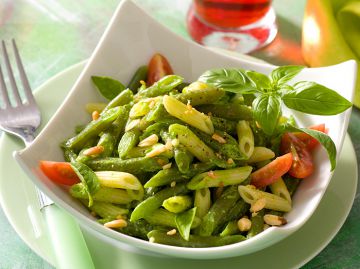 Duo haricots verts et pâtes au basilic Duo haricots verts et pâtes au basilic