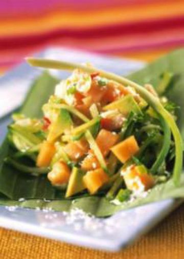 Salade épicée au melon et crème de coco Salade épicée au melon et crème de coco