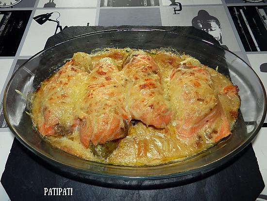 Roulades de chicons gratinées au saumon Roulades de chicons gratinées au saumon