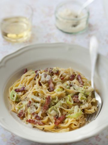 Tagliatelles à la crème de poireaux Tagliatelles à la crème de poireaux