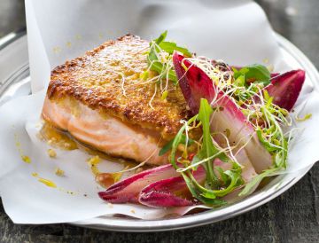Pavés de saumon en croûte de quinoa Pavés de saumon en croûte de quinoa