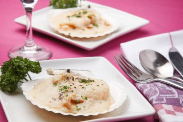 Coquille Saint-Jacques à la béchamel Coquille Saint-Jacques à la béchamel