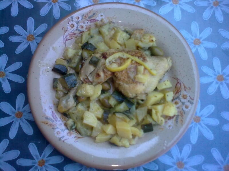 Ragoût de poulet au citron et olives Ragoût de poulet au citron et olives