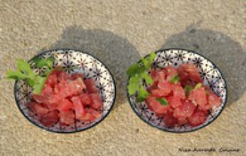 Petites coupelles de tartare de thon Petites coupelles de tartare de thon