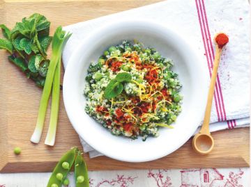 Taboulé de semoule aux petits pois frais Taboulé de semoule aux petits pois frais