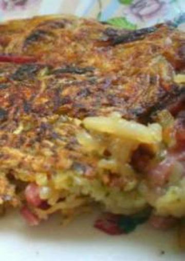 Paillasson de pommes de terre au jambon et parmesan Paillasson de pommes de terre au jambon et parmesan