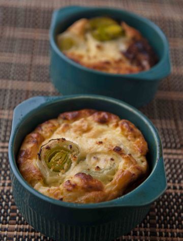 Soufflé aux poireaux et gorgonzola Soufflé aux poireaux et gorgonzola